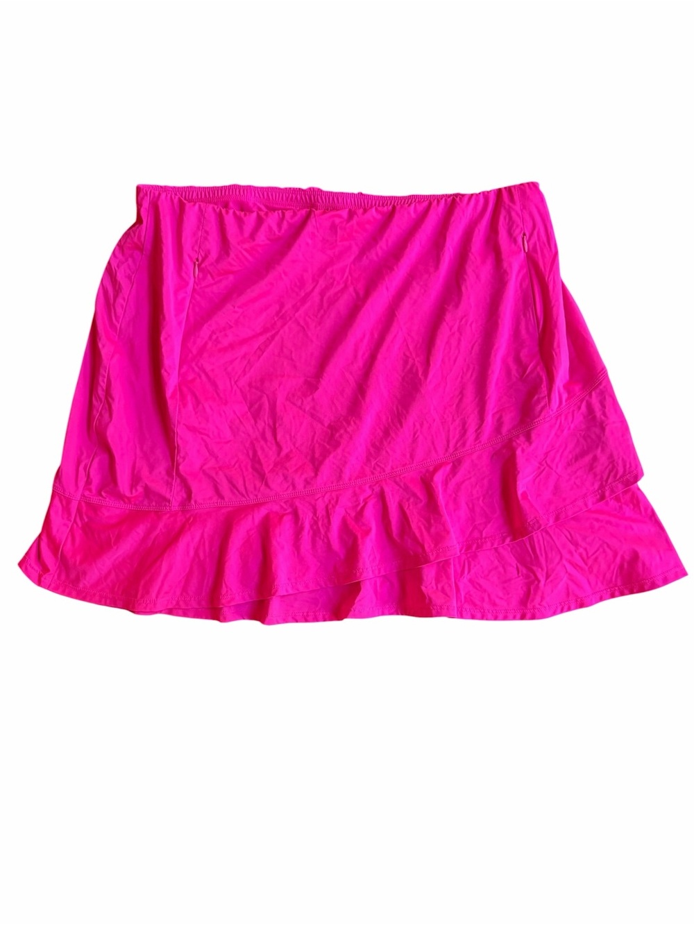 NWOT Tail White Label Hot Pink High Performance Poly/Spandex Tiered Ruffle Skort